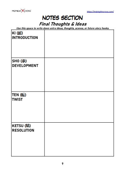 Standard Kishotenketu Plot Planner Preview 9
